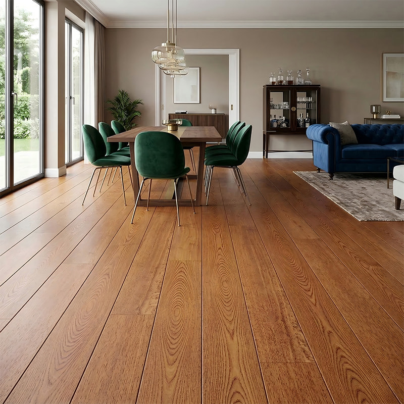 Valkoinen Ash Wood Vintage Ruskea Distressed Massiivipuulattia