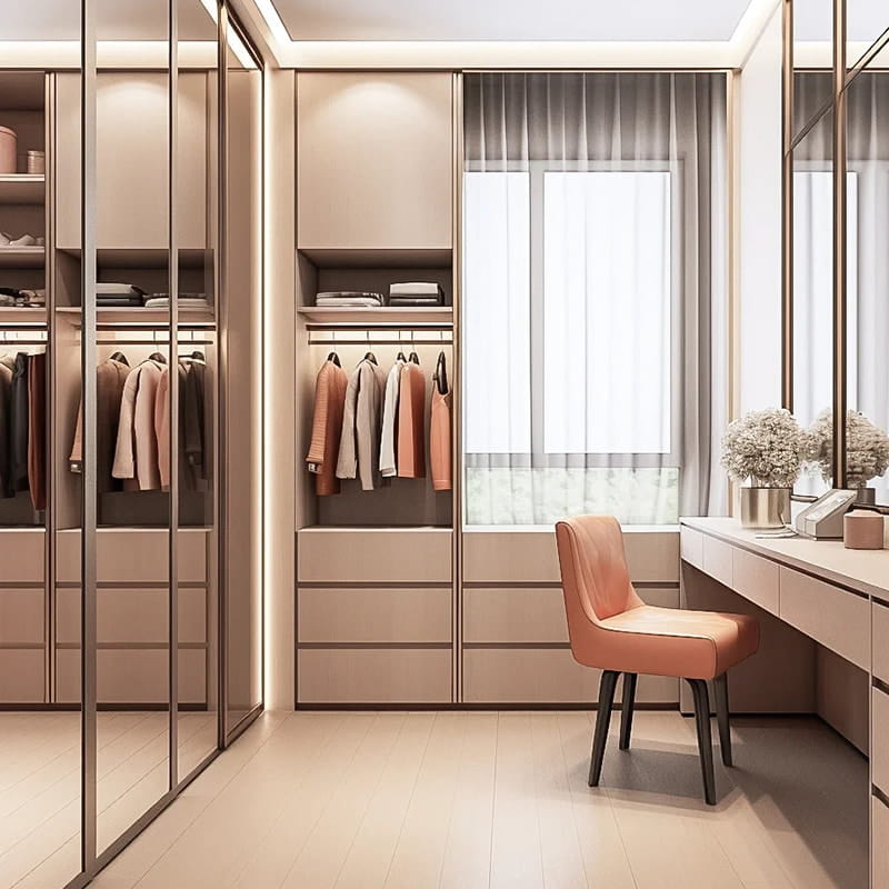 Versailles Minimalist Touch-Matte Valaistu vaatehuone